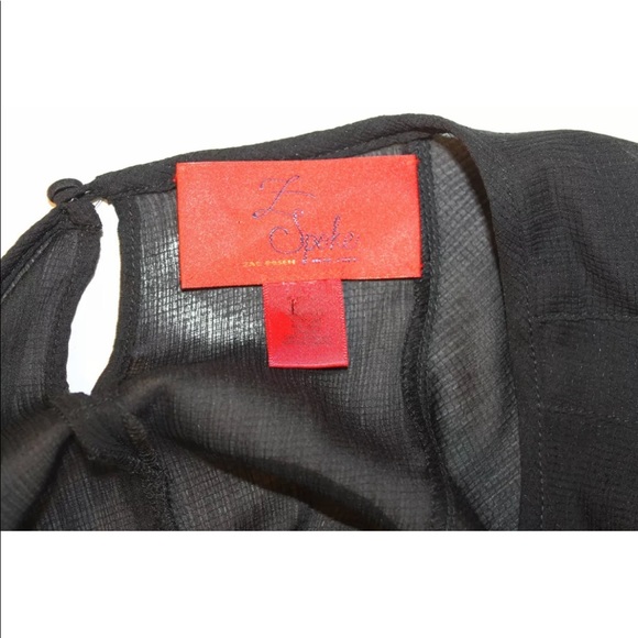 Z Zac Posen Women Black Blouse Made In USA Looks Small Long Sleeve Textured - Picture 5 of 6